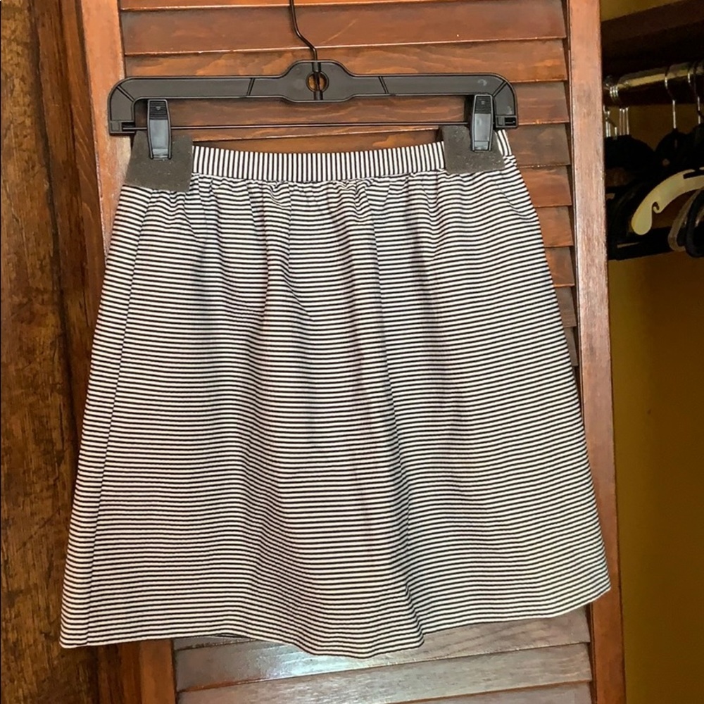 alice + olivia black/white seersucker skirt